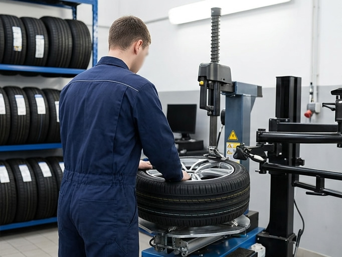 Reifenwechsel in der Werkstatt